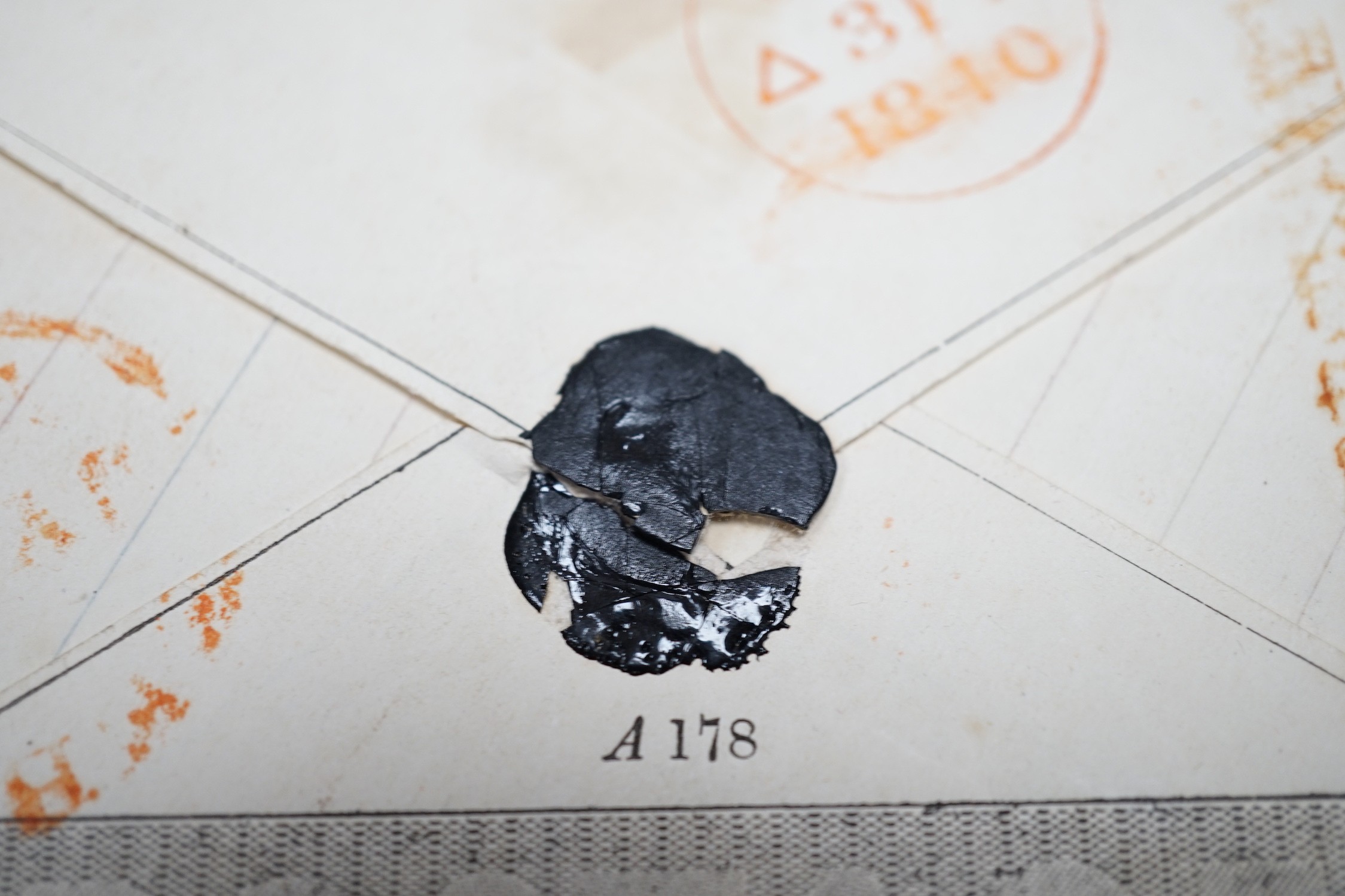 Stamps: Mulready penny cover July 31 1840